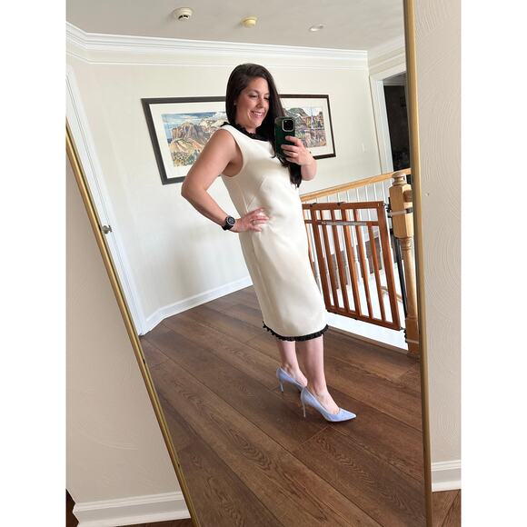 J. CREW Sleeveless Ruffle Trim Shift Dress Size 14 Tall - Picture 3 of 15